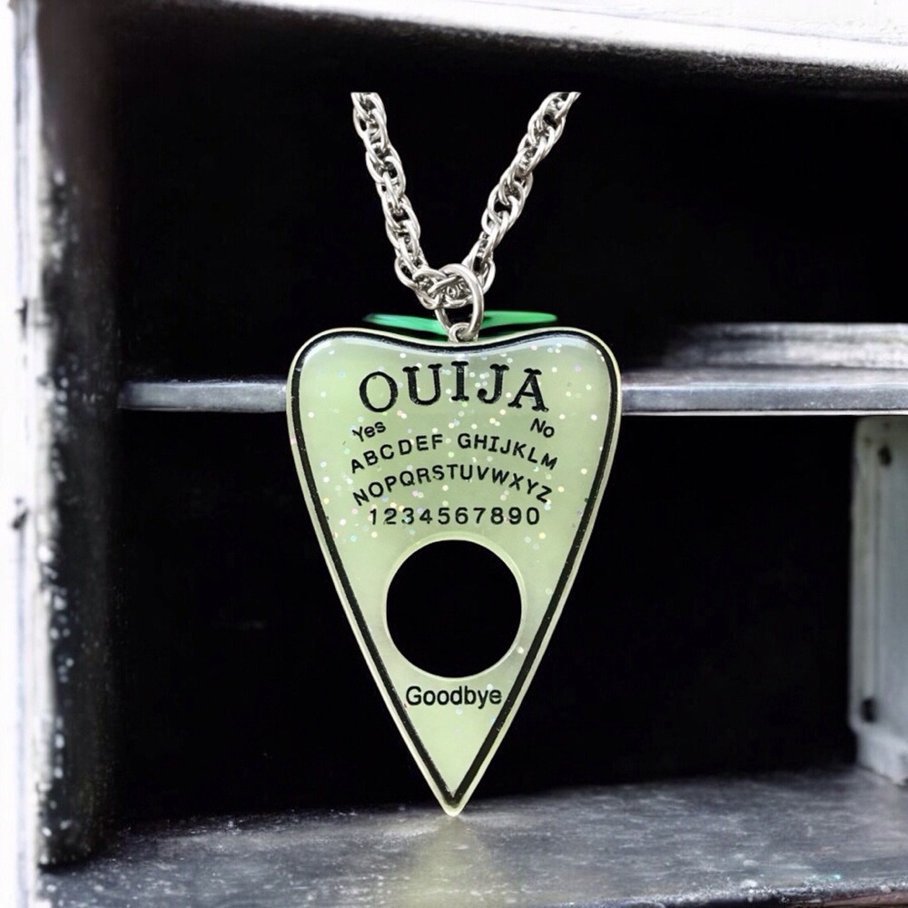 🆕 Ouija Planchette Pendant Necklace Resin/Stainless Steel